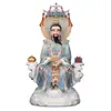 Estátua dos Três Puros Mármore Branco Imitado Estátua da Divindade Suprema Taoísta Mestre Celestial Primordial Mestre Celestial Lingbao Estátua do Ancestral dos Três Puros Estátua Ornamento Corpo da Estátua