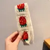 Diadema de lana tejida con tiras adhesivas, similar al estilo de Li Qin, cinta mágica para el cabello, adhesivo para flequillo, cinta mágica para usar en la ducha