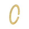 Anillo Retorcido Estilo Coreano con Diseño Minimalista Único, Abierto, Anillo Liso Color Dorado Personalizable, Anillo Trenzado Retorcido para Mujer