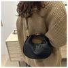 Tejido Simple Casual Moderno Estilo Occidental Retro 2025 Primavera Nueva Moda Bandolera Media Luna Portátil Bolso de Hombro