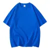 Camiseta Klein Azul 300g Algodón Puro Pesado Manga Corta Verano Unisex Marca de Moda Oversize Estilo Americano