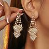 Dia dos Namorados Estilo Quente Coração de Pêssego Strass Super Brilhante Brincos de Coração para Mulheres Acessível Luxo Brincos High-End Brincos
