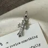Colar Pingente Cruz Prata de Lei S925 Versão Alta com Diamantes Design de Nicho Luxo Acessível Cheio de Diamantes Sensação de Alto Padrão