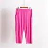 Calças Cropped de Modal Femininas Casuais Básicas Calças de Casa Calças Esportivas Dança Yoga Tamanho Extra Grande Largas Roupa Externa Calças Verão