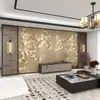 Nuevo Estilo Chino Lujo Ligero Flor y Pájaro Película y Televisión Mural de Pared Fondo de TV Papel Tapiz Pared del Sofá Sala de Estar Dormitorio Principal Cubierta de Pared junto a la Cama