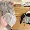 Limón Salado Siete¡Estilo Coreano! Conjunto de otoño para niña 2026 nuevo moderno y a la moda pantalón de pierna ancha de punto con tirantes