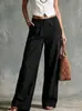 Colección nueva 2026 Amazon transfronteriza europea y americana: pantalones cómodos, de color liso, modernos, holgados, casuales, con cintura elástica, de pierna ancha para mujer