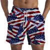 2023 verano transfronterizo nuevo para hombre elementos del Día de la Independencia impresión digital 3D shorts sueltos rectos pantalones de playa