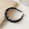 Tiara de Bolinhas com Dentes, Envolvida em Organza, Antiderrapante, Design de Coroa Alta, Acessório de Cabelo Versátil e Fashion