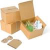 Popular Transfronterizo En Stock Fiesta Papel Kraft Embalaje de Regalo con Etiqueta de Cuerda de Cáñamo Tarjeta Blanca Caja Cuadrada Venta al por Mayor Caja de Regalo