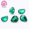 Fábrica de gemas artificiales, venta al por mayor, nano gemas verdes en forma de pera, inventario de 2*3 mm a 8*10 mm, productos terminados que se pueden incrustar con accesorios