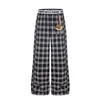 Pantalones de Cuadros Anchos de Estilo Americano Moderno Retro para Mujer, Novedad Primavera 2026, Holgados Versátiles Adelgazantes de Cuadros Casuales Largos