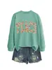 Amazon eBay site independente estilo casual feminino ensinar flor de laranjeira flor vermelha gola redonda manga longa moletom camisa base
