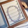 Pulseira Francesa Retrô de Pérola Lavanda, Pulseira Feminina Ajustável de Zircônia, Joia de Mão Fashionável de Luxo Leve e Sofisticada