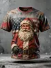 Exclusivas Transfronterizas Camisetas de Verano de Manga Corta con Impresión 3D Europea y Americana Noche de Navidad Navidad Camisetas Casuales Holgadas para Hombre y Mujer