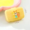 Estojo para Lentes de Contato de Coelho e Raposa de Desenho Animado em Cores Doces, Estojo de Beleza para Lentes de Resina Animal, Caixa Companheira Tudo-em-Um Menina