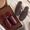 Pantuflas de Pele de Ovelha de Alta Qualidade, Respiráveis, para Todas as Estações (Primavera e Outono), Camada Interna para Casa, Pantuflas de Couro Resistentes ao Desgaste para Casa, Casal