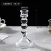 Suporte de Velas de Vidro Estilo Europeu Coluna Romana para Mesa de Jantar Doméstica Casamento Jantar à Luz de Velas Atmosfera Romântica Suporte de Velas Transparente