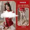 Nuevo Estilo Cuello Halter Reno Uniforme Navideño Sexy Terciopelo Tubo Top Lindo Camisa de Año Nuevo Traje Vestido Rojo