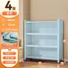 Estantería de Acero para el Hogar Estantería Infantil con Puerta Vidrio a Prueba de Polvo Vitrina Hecha a Mano Armario de Hierro Taquilla de Almacenamiento