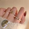 Anel Zircônia Arco-Íris com Gotejamento de Esmalte para Mulheres, Simples e Fashion, Estilo Retrô, Novo Anel Aberto, Anel para Dedo Indicador, Tendência