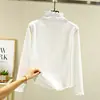 Camiseta Cálida de Terciopelo Doble Cara para Mujer Otoño e Invierno Nueva de Cuello Medio Alto Color Sólido Camiseta Básica Interior Top de Manga Larga con Borde de Oreja de Madera