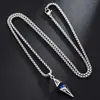 Collar con Lanza de Gema Azul en Forma de Diamante "Cristal Perdido", Estilo Dulce y Fresco para Chicas, Accesorio de Moda Y2K, Versátil para el Uso Diario