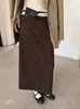 Chique sem esforço! ~Saia de estampa de leopardo para mulheres, estilo outono, cintura alta, comprimento médio, saia justa H081314