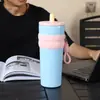 Taza de Café de Gran Capacidad Transfronteriza, Taza Térmica de Acero Inoxidable 316, Popote, Vaso para Agua Fría, Taza Portátil de Alta Apariencia Aurora