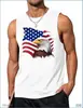 Chaleco casual sin mangas para hombre transfronterizo, estilo vacacional en la playa, estampado de palmera al atardecer, camiseta interior deportiva para fitness