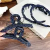 Pinza de Garra de Cadena de Mezclilla Estilo Chanel con Dientes para Mujer, Diadema de Lazo de Moda, Pinza de Tiburón Accesorio para el Cabello al por Mayor
