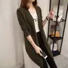 Nuevo Cárdigan de Punto Otoño e Invierno para Mujer, de Longitud Media, Estilo Coreano, Bolsillo Grande, Suéter Abrigo Holgado Oversize