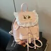 2026 Verano Nueva Moda Dulce Lindo Encaje Cuadros Mochila Mochila de Mujer Bolso de Hombro Versátil