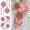 Adesivo de Tatuagem de Renda Transfronteiriço Novo Marrom Vermelho Tatuagem de Henna Indiana Adesivo de Tatuagem Temporária Descartável Amazon