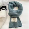 Bufanda Suave de Punto para Mujer, Elegante Patrón Espiga Versátil para Otoño e Invierno, Calentador de Cuello Engrosado Cálido, Versión Coreana Moderna