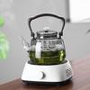 Tetera de vidrio borosilicato resistente a altas temperaturas, tetera de haz, tetera de gran capacidad, tetera gris ahumado, hervidor integrado para cocinar