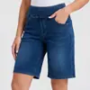 Amazon Shorts de Mezclilla Bermuda Elásticos de Cuatro Vías de Cintura Alta para Mujer Tejido Mágico Adelgazante Transfronterizo Retro JEAN