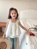 Elmo Beibei Niñas Bebé Estilo Coreano Estilo Vacaciones Encaje Tirantes Camisa de Muñeca sin Mangas Chaleco Top Verano