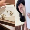 Pendientes Marrones con Abalorios Alrededor de Diseño de Nicho Sentido de Alto Nivel Desmontables Dos Formas de Usar Pendientes para Mujer Combinan con Todo