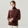 Nueva colección de otoño e invierno: Prenda base de punto de cachemira moderna y suave, color liso, adecuada para el trabajo y el uso diario, diseño simple con cuello con volantes