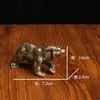 Figura de oso animal violento de aleación creativa, decoración de oso polar de bronce para escritorio de oficina, adorno de mascota de té