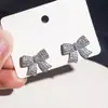 Pendientes de Lazada Completamente Incrustados con Diamantes de Cao Shi, los Más Vendidos para Mujer, Accesorios Exquisitos y de Estilo Dulce, Pendientes Versátiles con Circonita Microincrustada