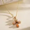 Collar de cruz geométrica de resina vintage europeo y americano, cadena para la clavícula retro de alta gama transfronteriza, joyería personalizada de nicho para mujer