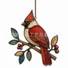 Colgante de pared de acrílico pintado de pájaro rojo navideño, exclusivamente para ventas transfronterizas, decoración de ventana para el hogar, decoración navideña
