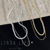 Collar de cadena de hueso de serpiente de acero de titanio para mujer, moda de estilo europeo y americano, cadena de clavícula de estilo frío simple, collar popular de estilo Net red ins para mujer