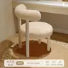 Taburete de Maquillaje para Uso en Casa en Habitaciones de Niñas, Taburete de Tocador de Lujo Ligero de Gama Alta, Silla de Manicura de Moda de Alto Valor con Respaldo