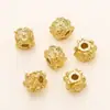 Chapado en oro de 18k color cubo flor cuentas diy joyería hecha a mano pulsera collar accesorios accesorios al por mayor