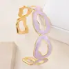 Europa y Estados Unidos transfronterizo nuevo acero inoxidable gota de aceite pintado al óleo pulsera abierta exagerada para mujer chapado en oro de 18K pulsera venta al por mayor