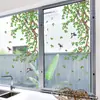 D18071 Galhos Criativos Folhas Verdes Pássaros Eletrostáticos Adesivos de Janela Decoração Sala de Estar Quarto Janela Casa Adesivos Eletrostáticos