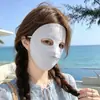 Máscara de Proteção Solar Facial Completa para Mulheres, para Ciclismo e Direção no Verão, Tecido de Seda Gelada Respirável, Proteção Facial, Máscara Anti-UV, Facekini